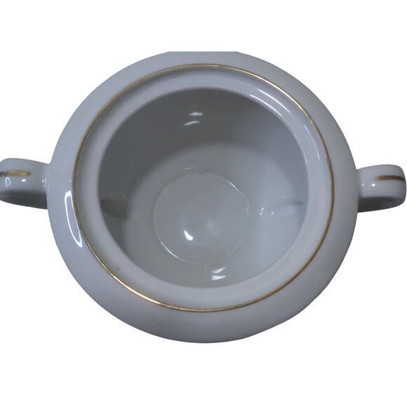 Happy Home (Made in Japan 1980-90's) Fine China Sugar Bowl w/ Lid, Simplicity - Picture 3 of 8